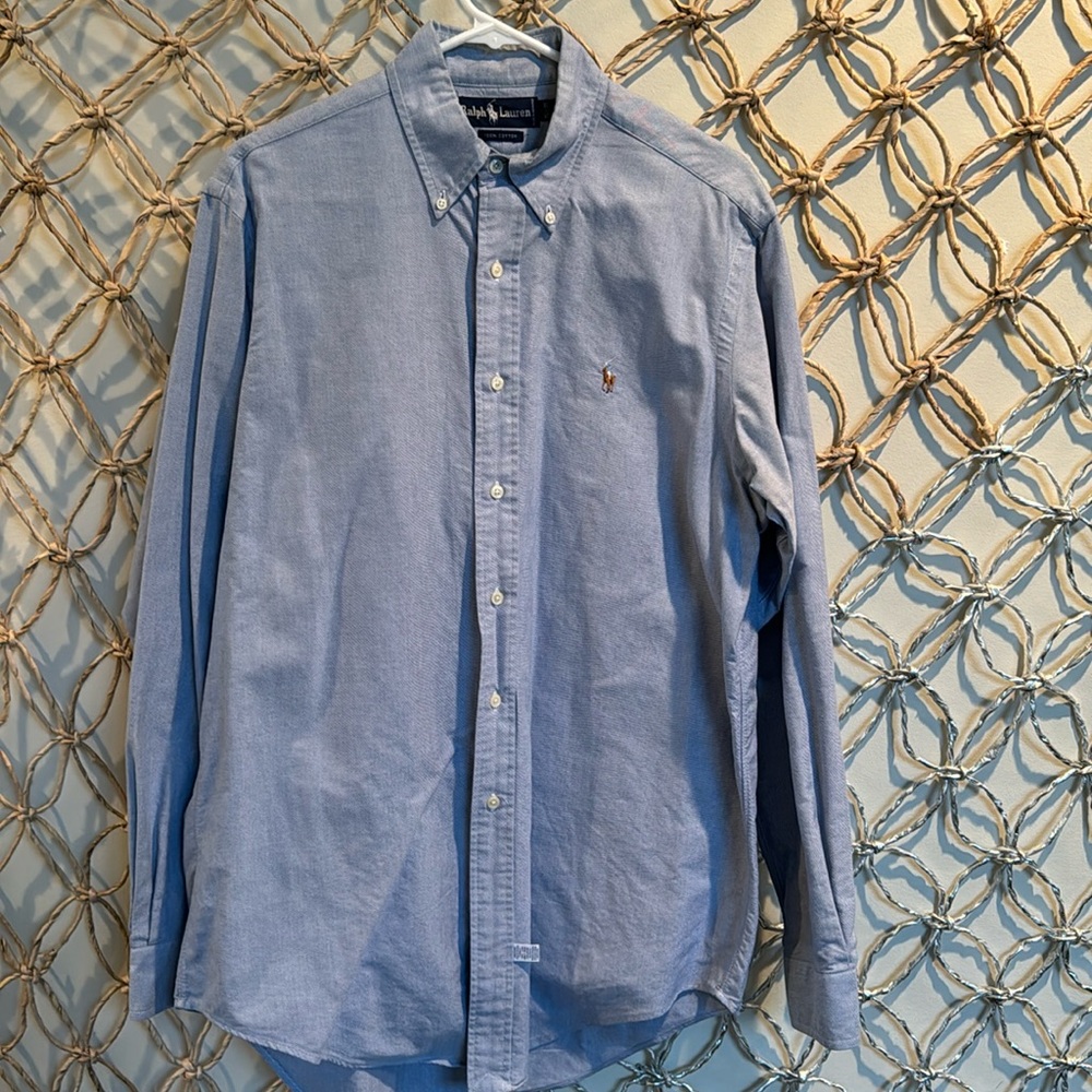 Ralph Lauren Classic Button Down size 15 1/2;  35 blue